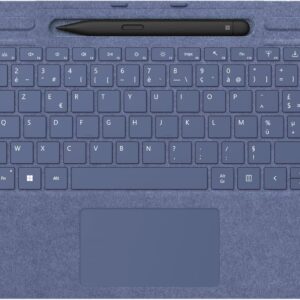 Clavier Sans Fil Microsoft Signature pour Surface Pro 8, 9 et X Avec Stylet Bleu Saphir