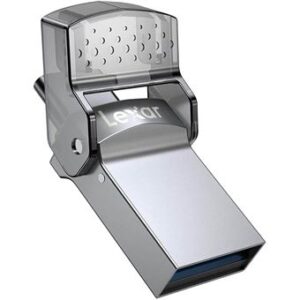 Clé USB Dual Drive 3.0 Lexar JumpDrive D35c, 64 Go, Gris