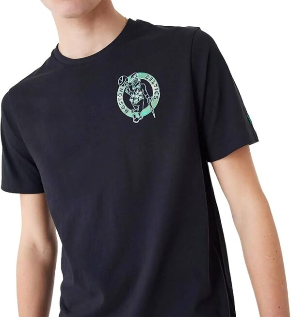 T-shirt NBA Holographique NEW ERA des Boston Celtics Pour Homme , Noir / Vert