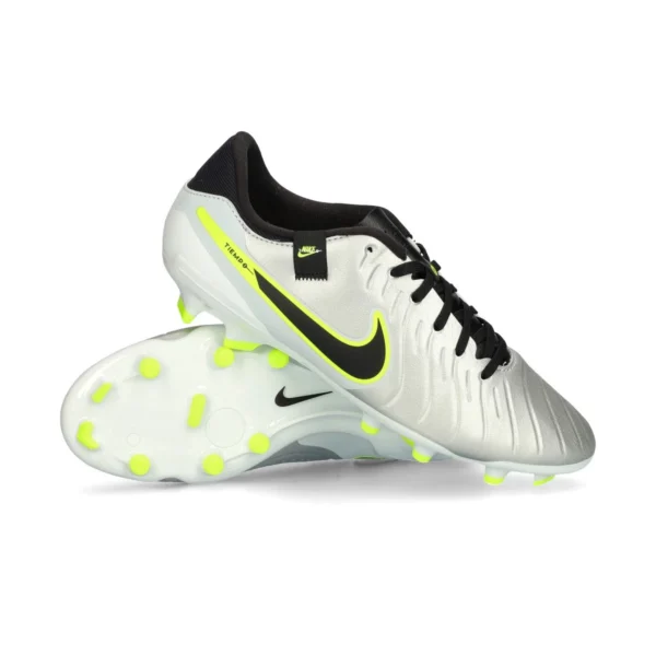 Chaussures De Football NIKE Legend 10 Academy FG / MG MTLC Silver / Black-Volt