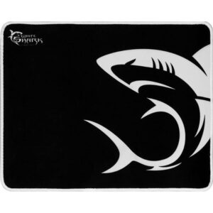 Tapis De Souris De Jeu WHITE SHARK M - 320 x 250 x 3 MM- Noir/Blanc