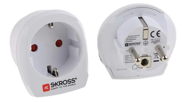 Adaptateur Pour Prise D'Alimentation SKROSS Europe Vers UK Blanc