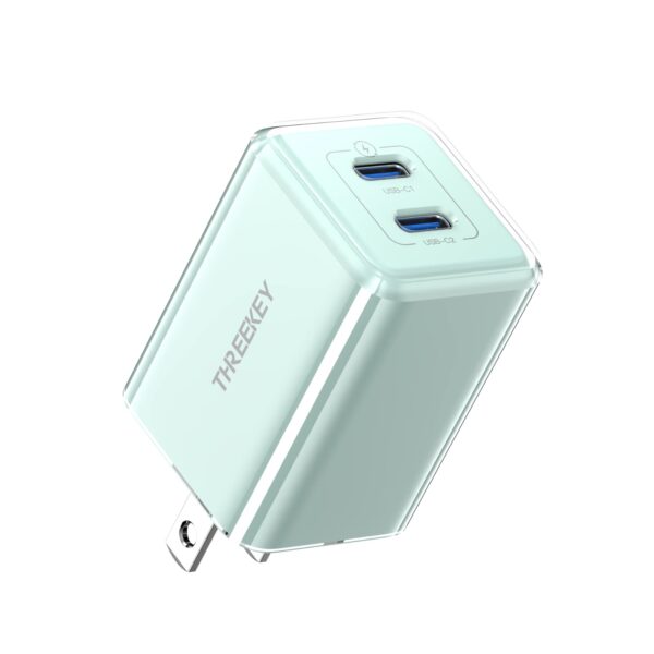 Chargeur Mural THREEKEY TK111 PD 35W 2x USB-C Bleu