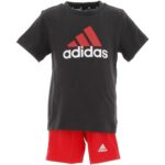Ensemble T-Shirt Et Short Bébé ADIDAS Essentials Organic À Manches Courtes - Noir / Rouge