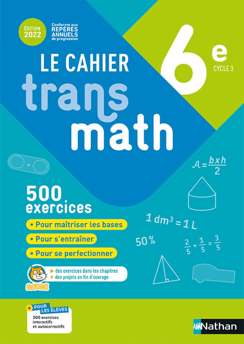 Cahier Transmath 6È 2022 - Cahier De L'Élève / Bernard Chrétien (Auteur), Etc.