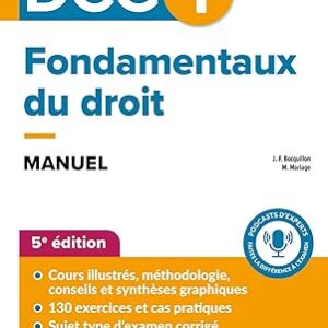 DCG 1 - Fondamentaux Du Droit - Manuel - 5e éd. / Jean-François Bocquillon (Auteur), Martine Mariage (Auteur)