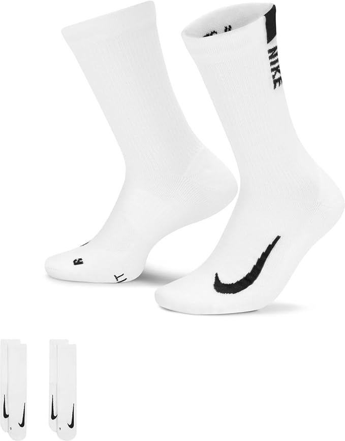 Chaussettes Mi-Mollet NIKE Crew Multiplier (2 Paires) - Blanches