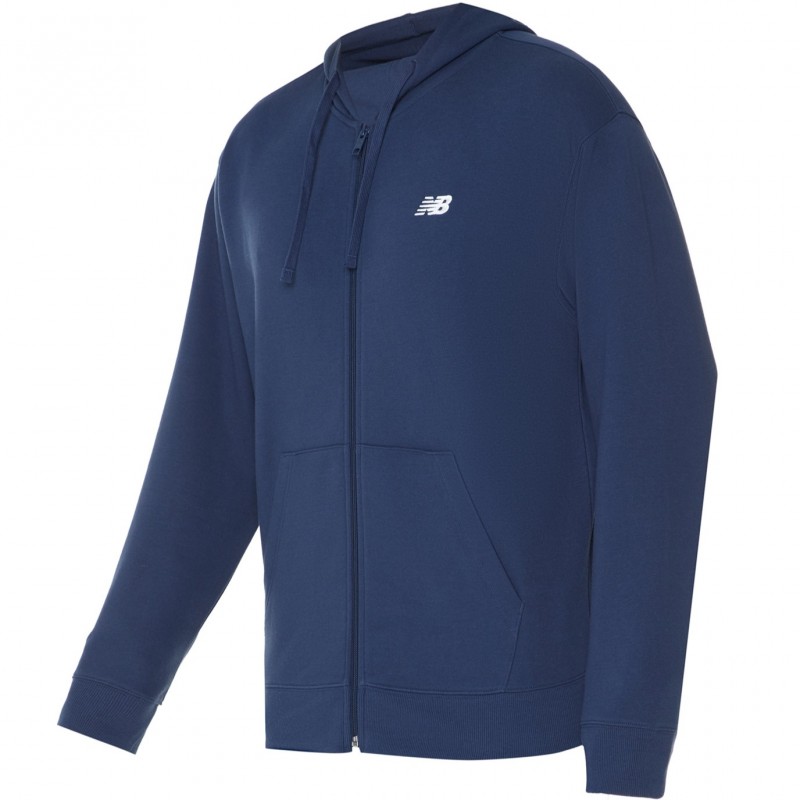Sweat-Shirt À Capuche Zippé NEW BALANCE Stacked Logo Pour Homme MJ41501NNY 2XL - Bleu