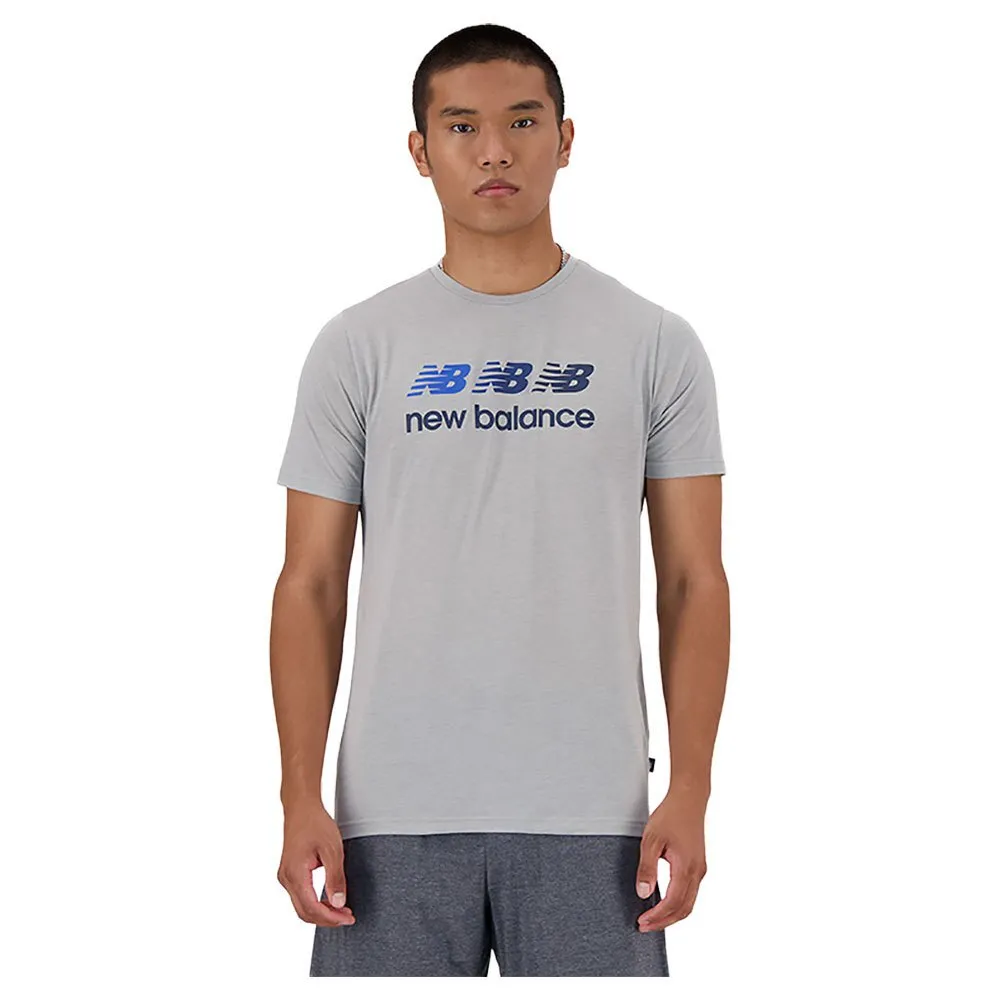 T-Shirt Court NEW BALANCE Heathertech Graphic MT41071AG Avec Logo - Gris