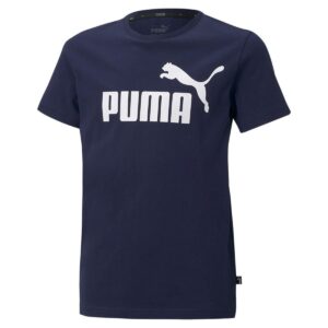 T-Shirt PUMA Pour Enfant Essentials Avec Logo - Bleu Marine / Blanc