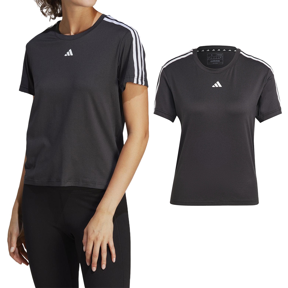 T-Shirt D'Entraînement Sportif ADIDAS TR-ES 3S T IC5039 À Manches Courtes Et Anti-Humidité, Pour Femme - Noir