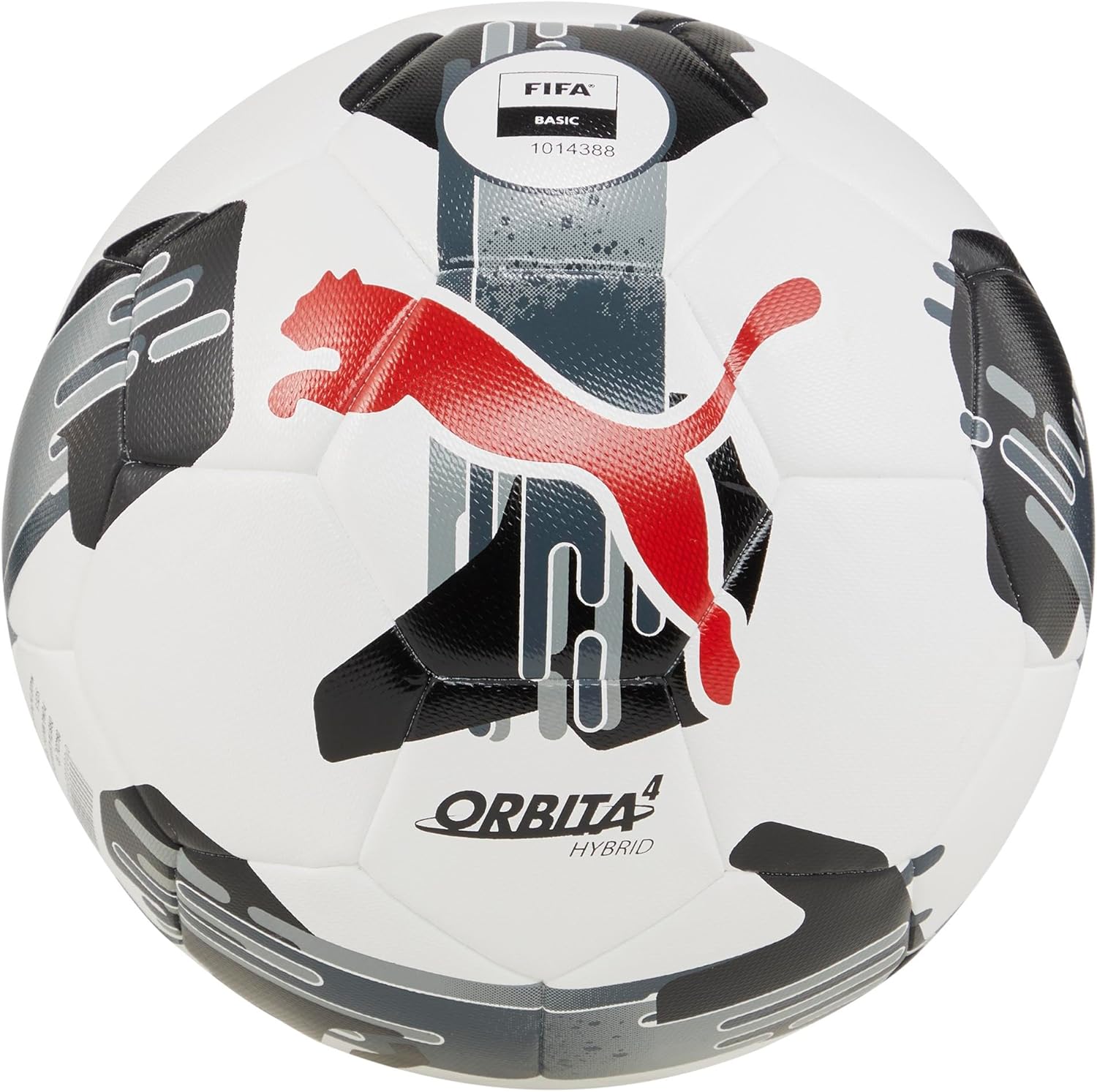 Ballon de football Puma Orbita 4 HYB FIFA Basic 084326-02 (Taille 5) - Blanc / Noir / Rouge