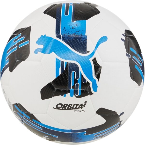 Ballon De Football PUMA Orbita 5 Fusion Blanc, Noir, Bleu Uni (Taille 5)