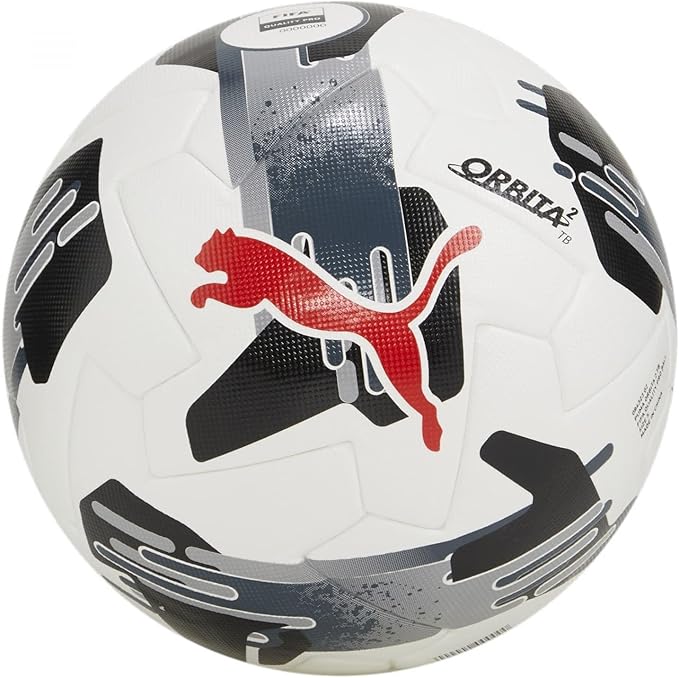 Ballon De Football PUMA Orbita 2 TB FIFA Quality Pro 084323-02 (Taille 5) - Blanc / Noir / Rouge Uni