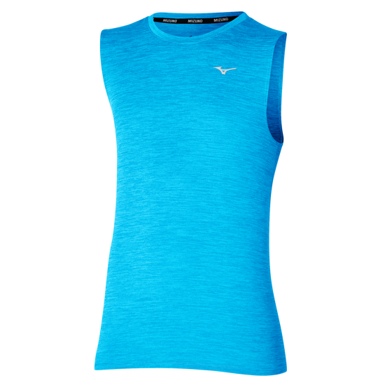 T-Shirt Sans Manches MIZUNO Impulse Core J2GAB011-12 - Vêtements De Course Pour Homme - Bleu