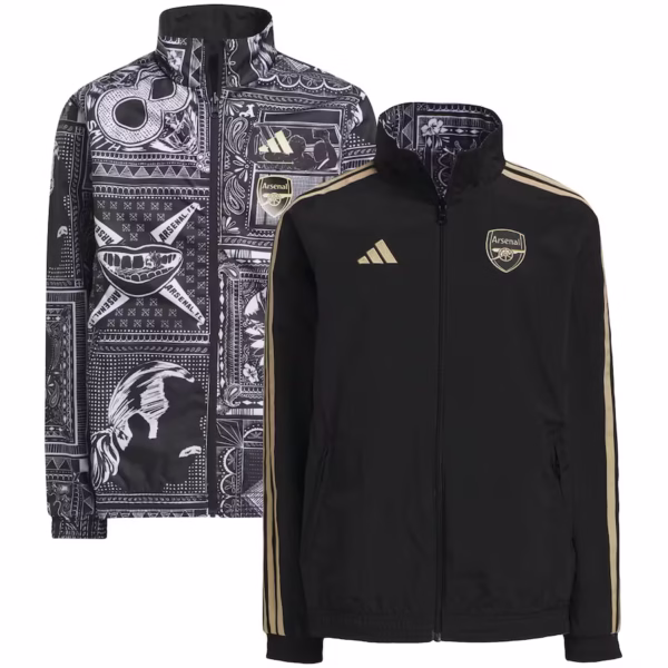 Veste d'Entraînement Ian Wright Réversible ADIDAS Arsenal Anthem - 2023-2024 - Noir