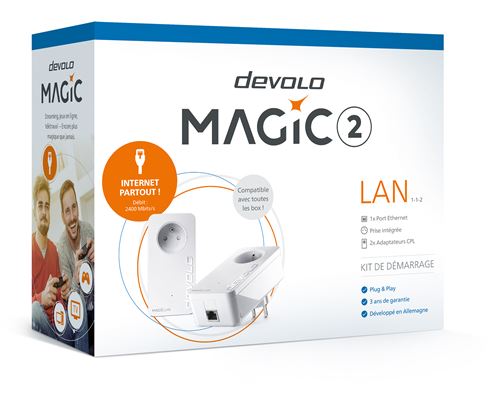 Kit De Démarrage 2 Adaptateurs CPL DEVOLO Magic 2 LAN - Blanc