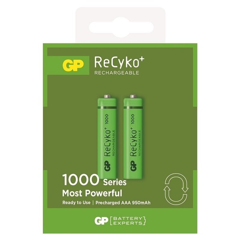 2 Piles GP Recyko+ AAA 950mAh Rechargeables