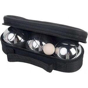 Sacoche De 3 Boules Pétanque Striées En Métal 720G En Acier