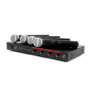 Système Sans Fil VHF BoomToneDJ VHF Quattro M GR3 Avec Récepteur 4 Canaux + 4 Micros Main Dynamiques Sans Fil