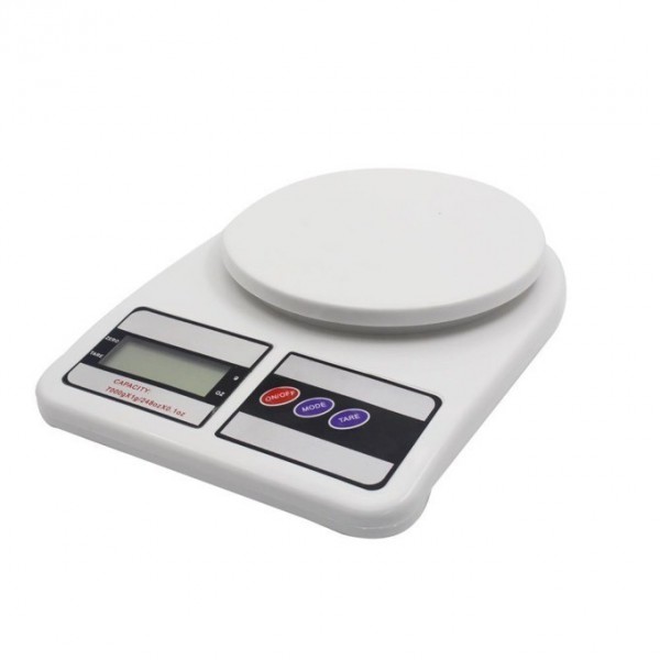 Balance De Cuisine Numérique ROSBERG R51651A, 7KG, Avec Piles, Écran LCD - Blanc