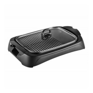 Barbecue Électrique VOLTZ V51015B - 2000W - 2 Zones De Cuisson - Revêtement Antiadhésif - Noir