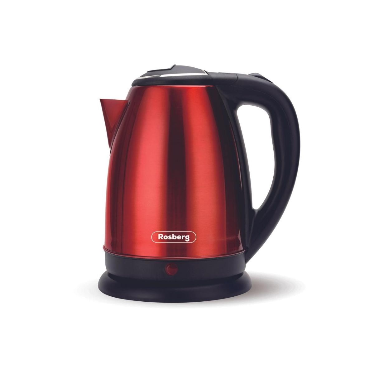 Bouilloire ROSBERG R51230I En Acier Inoxydable, 1800W, 1.8L - Rouge