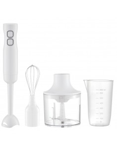 Mixeur Plongeant ROSBERG R51112I, 400W, 2 Vitesses, Turbo, Lame En Acier - Blanc