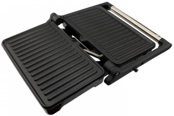 Grille-Pain À Sandwich ROSBERG R51442O, 1000W, Grill, Ouverture À 180° - Noir / Acier Inoxydable