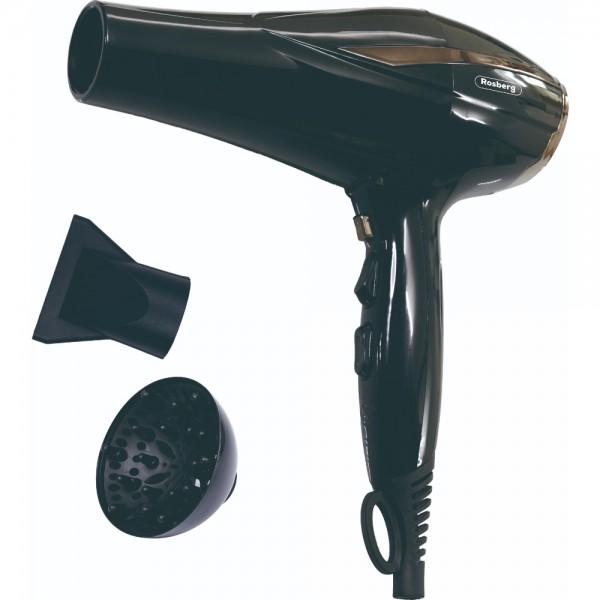 Sèche-Cheveux Avec Diffuseur ROSBERG R51100O, 2200W, Noir / Bronze