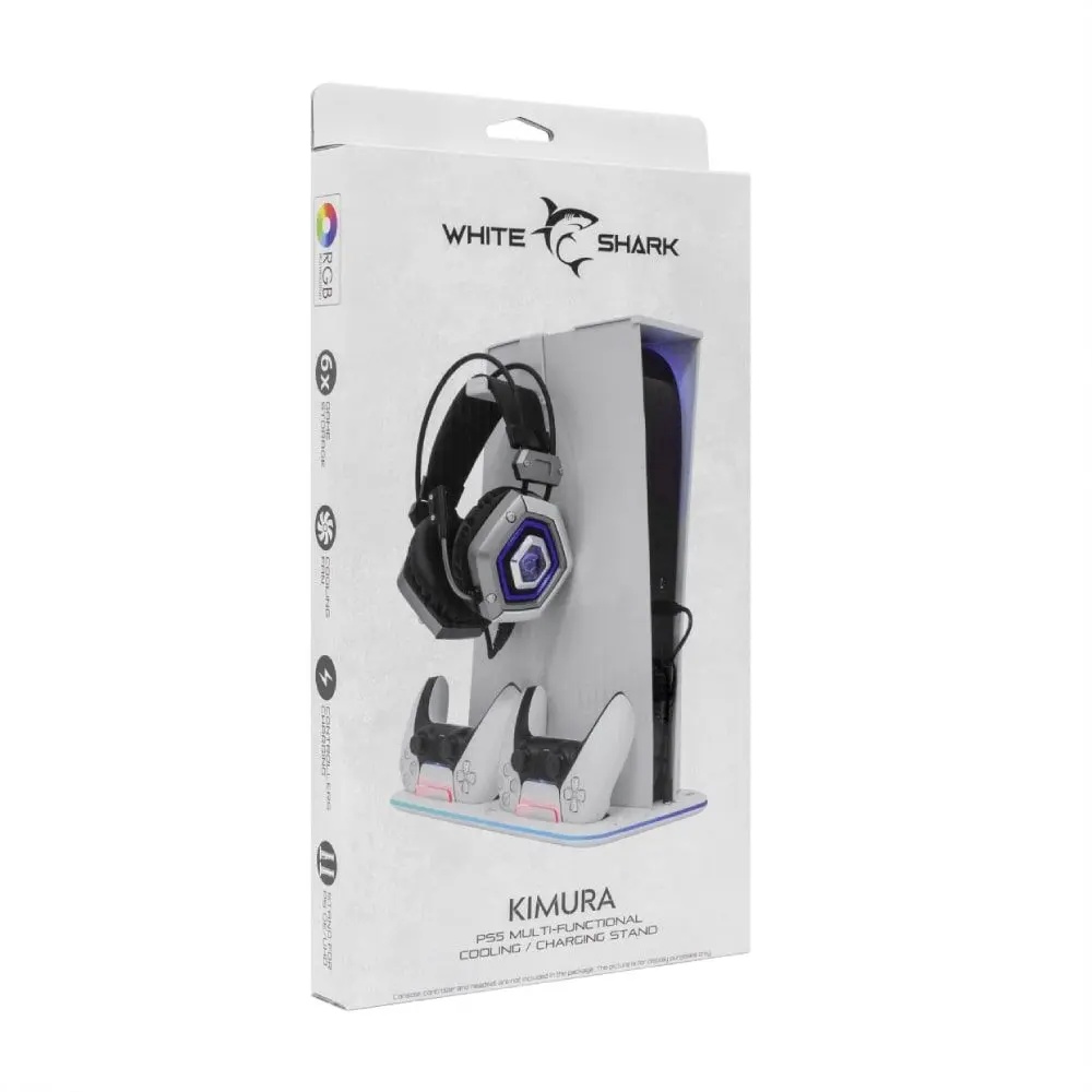 Support De Refroidissement WHITE SHARK PlayStation 5 Avec 2 Chargeurs