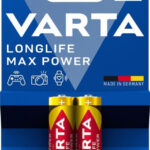 Piles AA 1,5 V - LR6 N° 4706 Longlife Max Power VARTA - 2 Pièces.