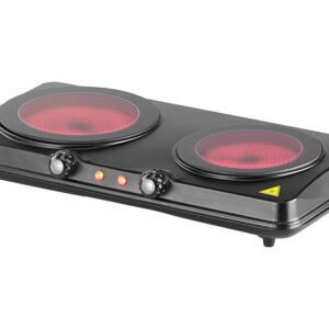 Double Plaque De Cuisson Vitrocéramique À Infrarouge 2000W - Ø 16,4 & 18,8CM - Rosenstein & Söhne