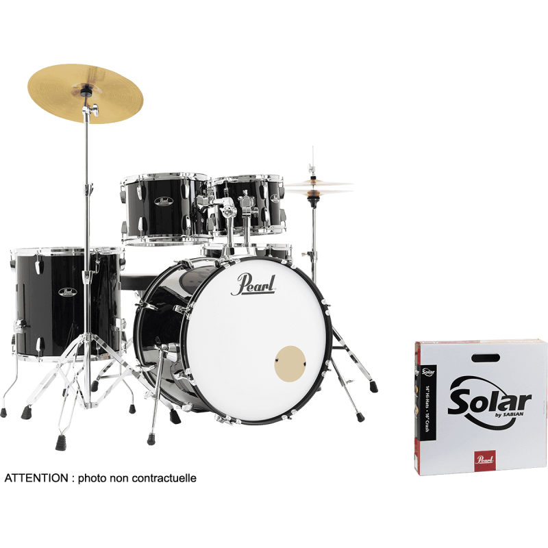 Batterie Standard PEARL Road Show Standard 22 - 5 fûts - Jet Black