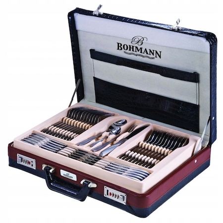 Ménagère BOHMANN 72 Pièces, Étui En Cuir - Noir