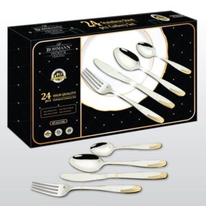 Ensemble De Couverts BOHMANN 24 Pièces En Acier Inoxydable Premium Gold BP A24-GM