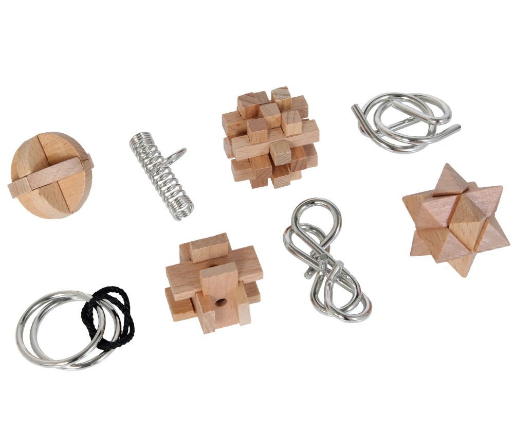 Coffret De 8 Casse-Tête En Bois