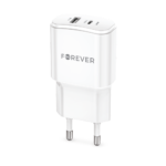 Chargeur FOREVER TC-01-20AC PD QC, 1 Port USB-C, 1 Port USB, 20W - Blanc