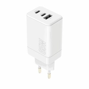 Chargeur MAXLIFE MXTC-08-65ACC PD QC 2 65W, USB-C Vers USB - Blanc