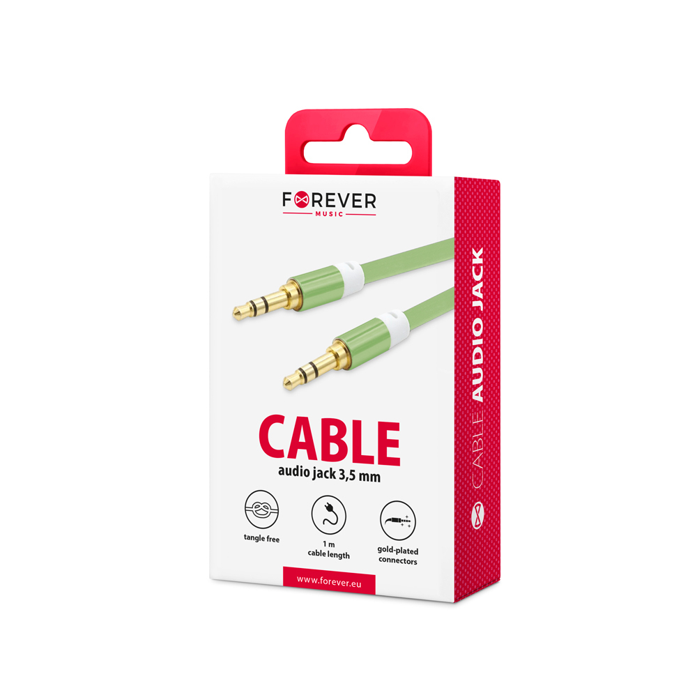 Câble Audio FOREVER Jack 3,5MM x Jack 3,5MM - 1,0 M - Vert