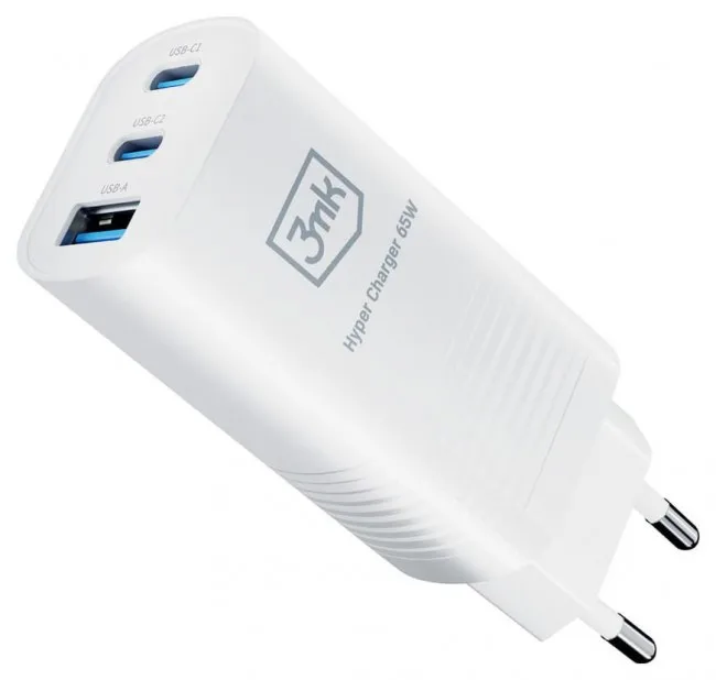 Hyper Chargeur 3MK USB - 65W - Blanc