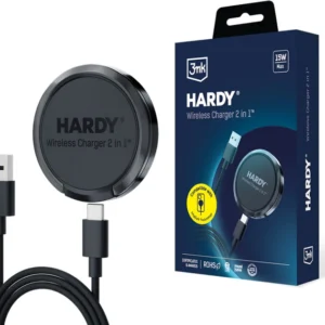 Chargeur Sans Fil 3MK Hardy 2-En-1 MagSafe 15W - Noir