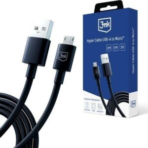 Câble 3MK Hyper USB-A Vers Micro-USB - 1.2M / 5V / 2.4A