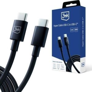 Câble 3MK Hyper USB-C Vers USB-C - 100W / 1.2M - Noir