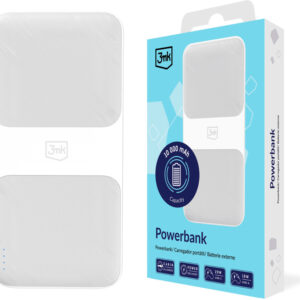 PowerBank 3MK 10.000mAh - 20W USB 1A1C1MIC - Blanc