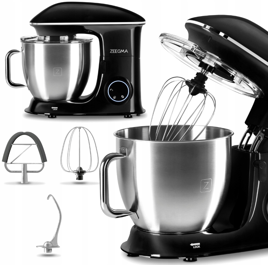 Robot Pâtissier ZEEGMA ZE-Planeet Chef 6.5L 2200W 220V Acier Inoxydable - Noir