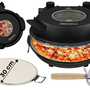 Mini-Four À Pizza ZEEGMA Pizzamaker 1200W À Plaque En Pierre Céramique Ø30cm