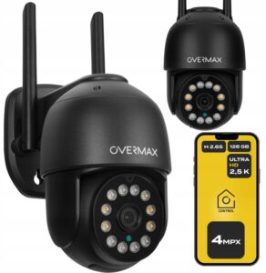 Caméra De Sécurité Extérieure SMART OVERMAX Camspot 4.95 Avec Détection De Mouvement Intelligente - Noire