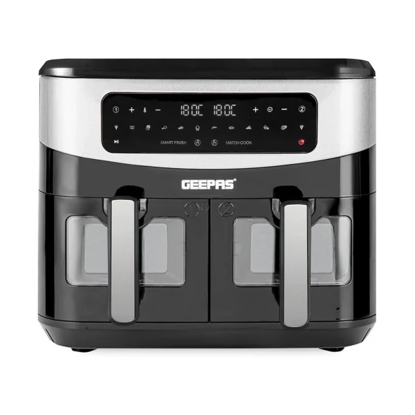 Friteuse À Air GEEPAS GAF37525 9L À Double Panier Avec Vortex 2600W