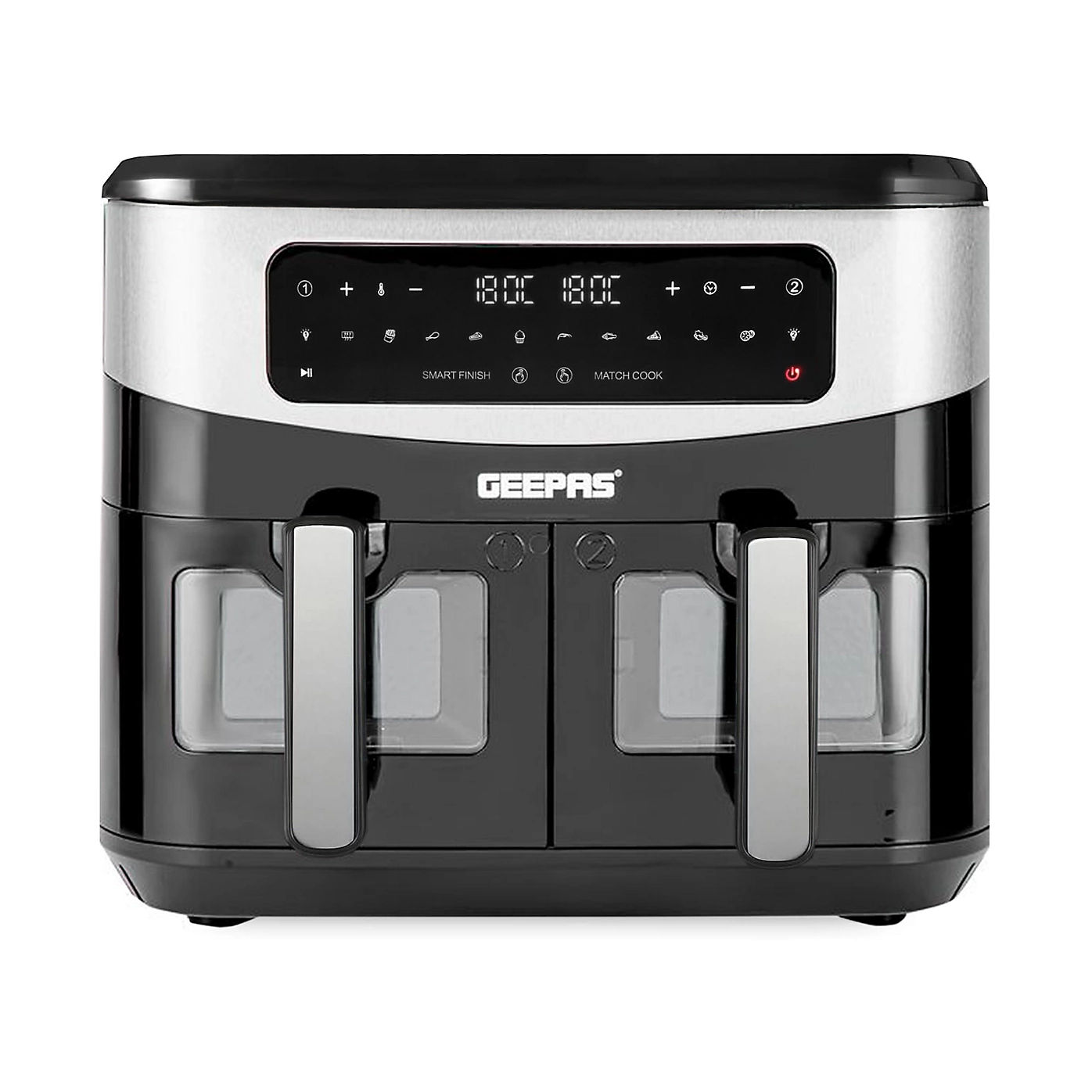 Friteuse À Air GEEPAS GAF37525 9L À Double Panier Avec Vortex 2600W